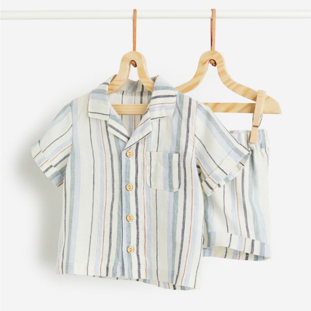 H&M Baby 2 piece linen set NB 1-2 Months